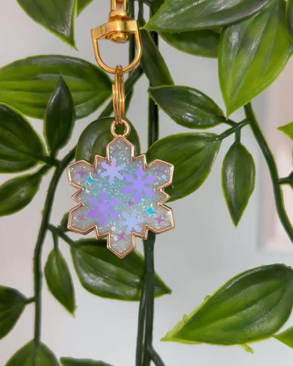 Snowflake Bezel Resin ID Dog Tag / Pet Tag / Keyring